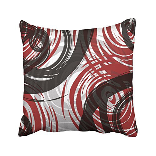 18/'/'BlackRed Geometric Pattern Soft Polyester Cushion Cover Pillowcase Home Sofa